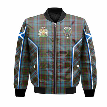 Anderson Tartan Crest Bomber Jacket Scotland Coat of Arm Flag Style