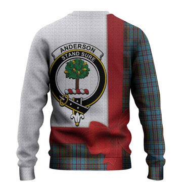Anderson Tartan Crest Christmas Christmas Ugly Sweater Highland Cow Bagpipes Coquette Bow Style