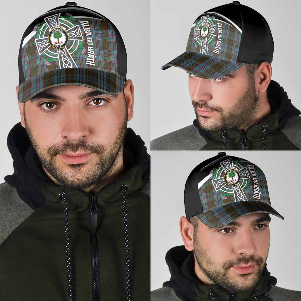 Anderson Tartan Crest Classic Cap Scottish Thistle Celtic Cross Alba Gu Brath