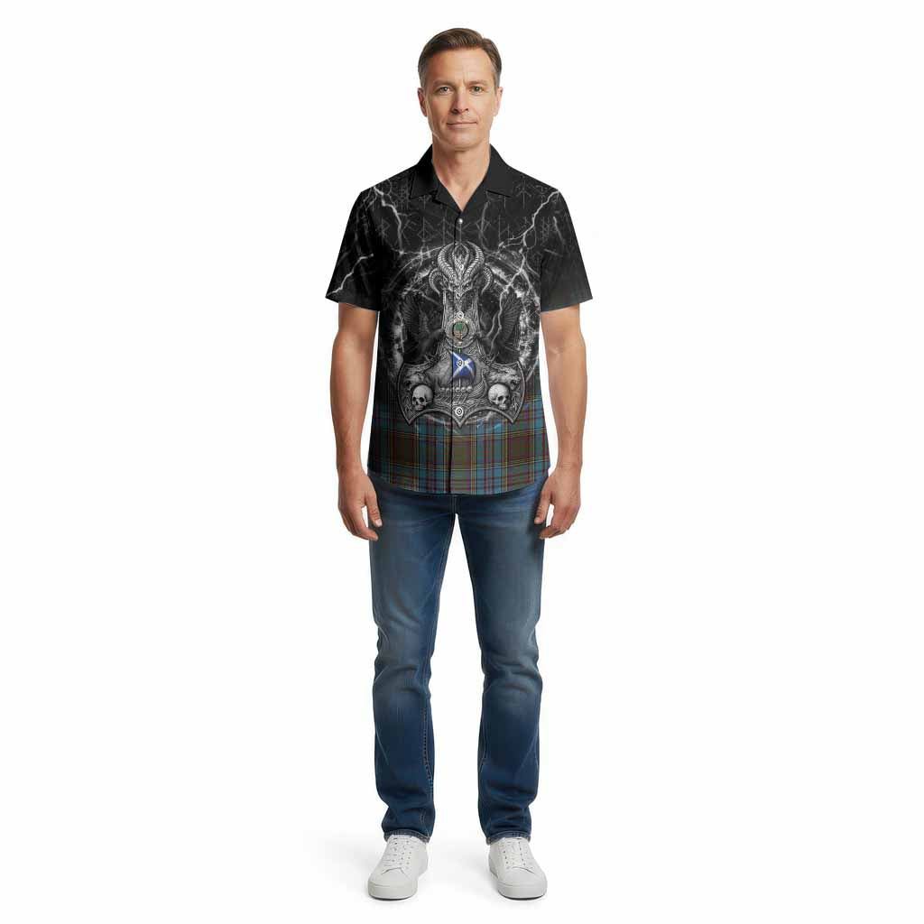 Anderson Tartan Crest Cotton Hawaiian Shirt Celtic Odin's Raven Legacy