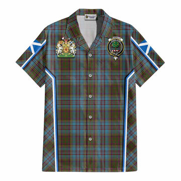 Anderson Tartan Crest Cotton Hawaiian Shirt Scotland Coat of Arm Flag Style - Tartan Vibes Clothing