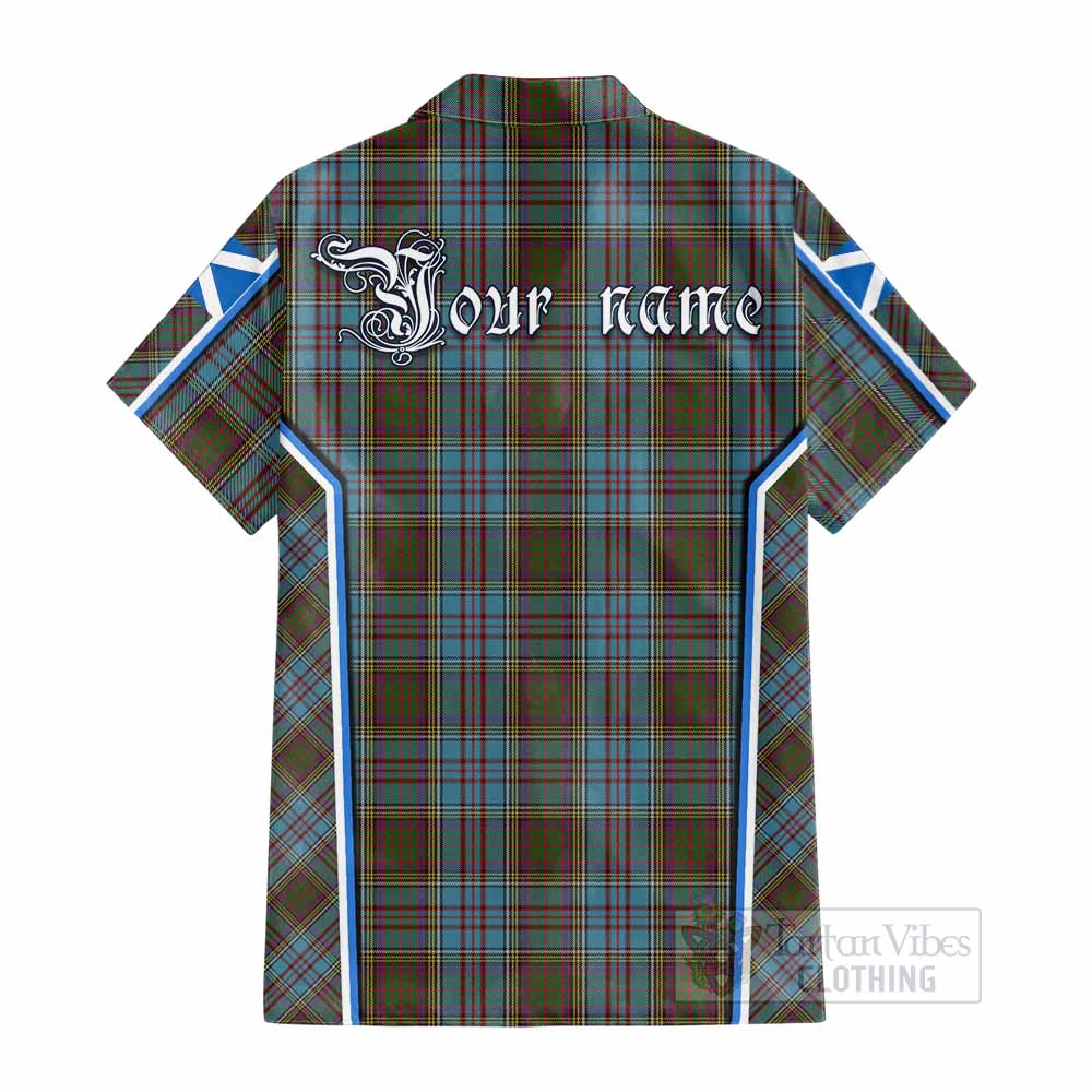 Anderson Tartan Crest Cotton Hawaiian Shirt Scotland Coat of Arm Flag Style - Tartan Vibes Clothing