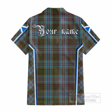 Anderson Tartan Crest Cotton Hawaiian Shirt Scotland Coat of Arm Flag Style - Tartan Vibes Clothing