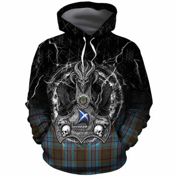 Anderson Tartan Crest Cotton Hoodie Celtic Odin's Raven Legacy
