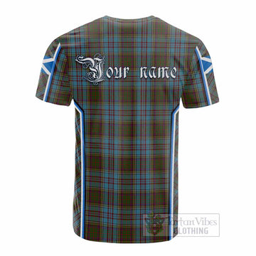 Anderson Tartan Crest Cotton T-shirt Scotland Coat of Arm Flag Style - Tartan Vibes Clothing