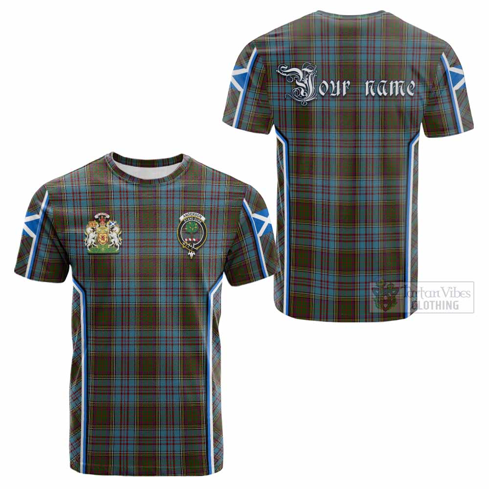 Anderson Tartan Crest Cotton T-shirt Scotland Coat of Arm Flag Style - Tartan Vibes Clothing