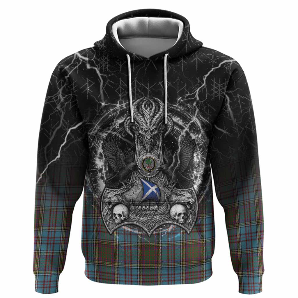 Anderson Tartan Crest Hoodie Celtic Odin's Raven Legacy