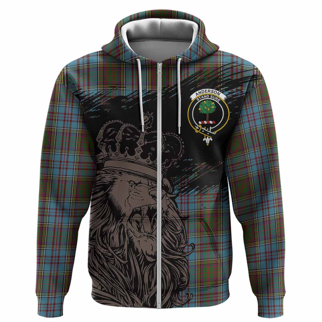 Anderson Tartan Crest Hoodie Crowned Lion Heritage Style