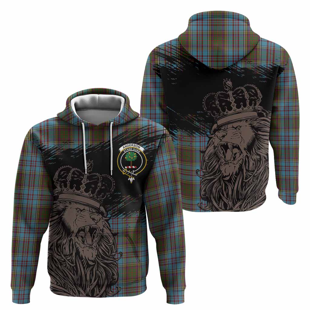 Anderson Tartan Crest Hoodie Crowned Lion Heritage Style
