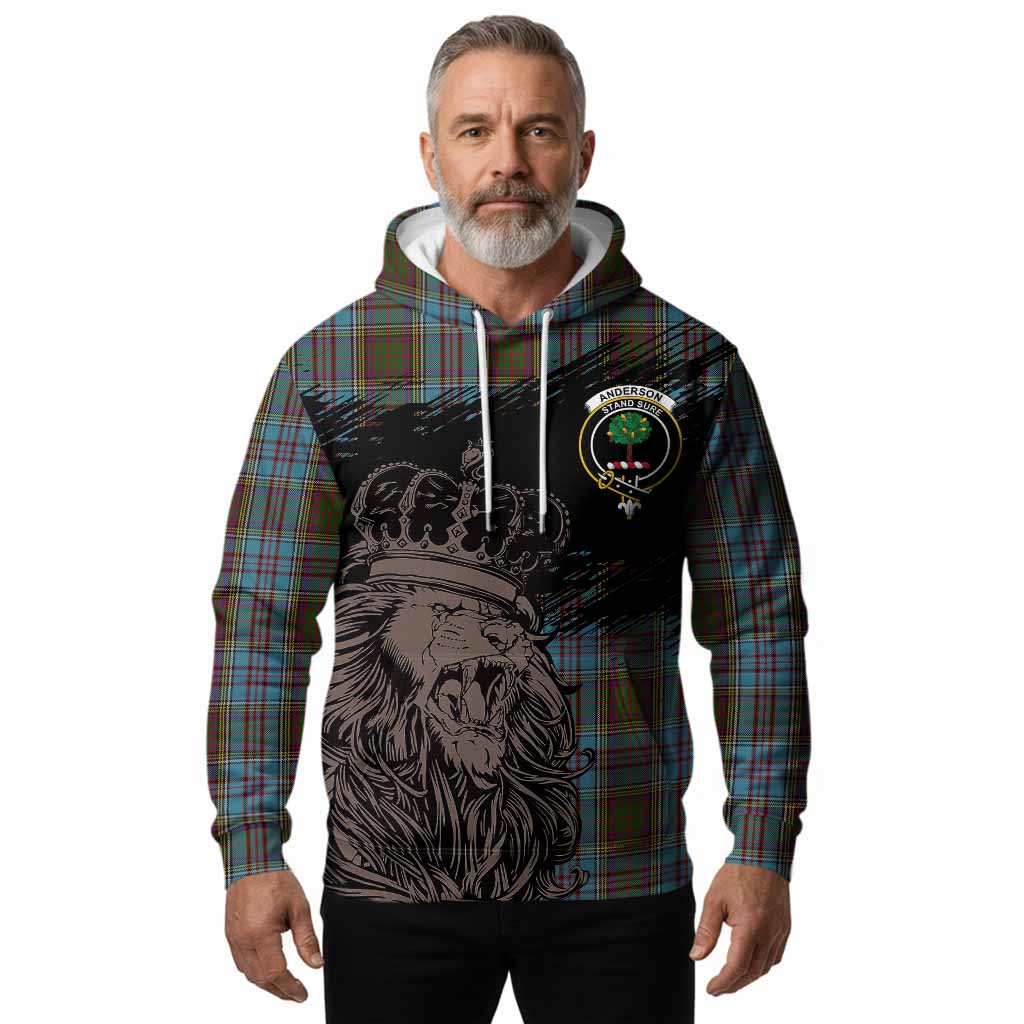 Anderson Tartan Crest Hoodie Crowned Lion Heritage Style
