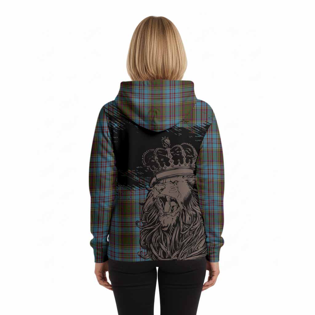 Anderson Tartan Crest Hoodie Crowned Lion Heritage Style