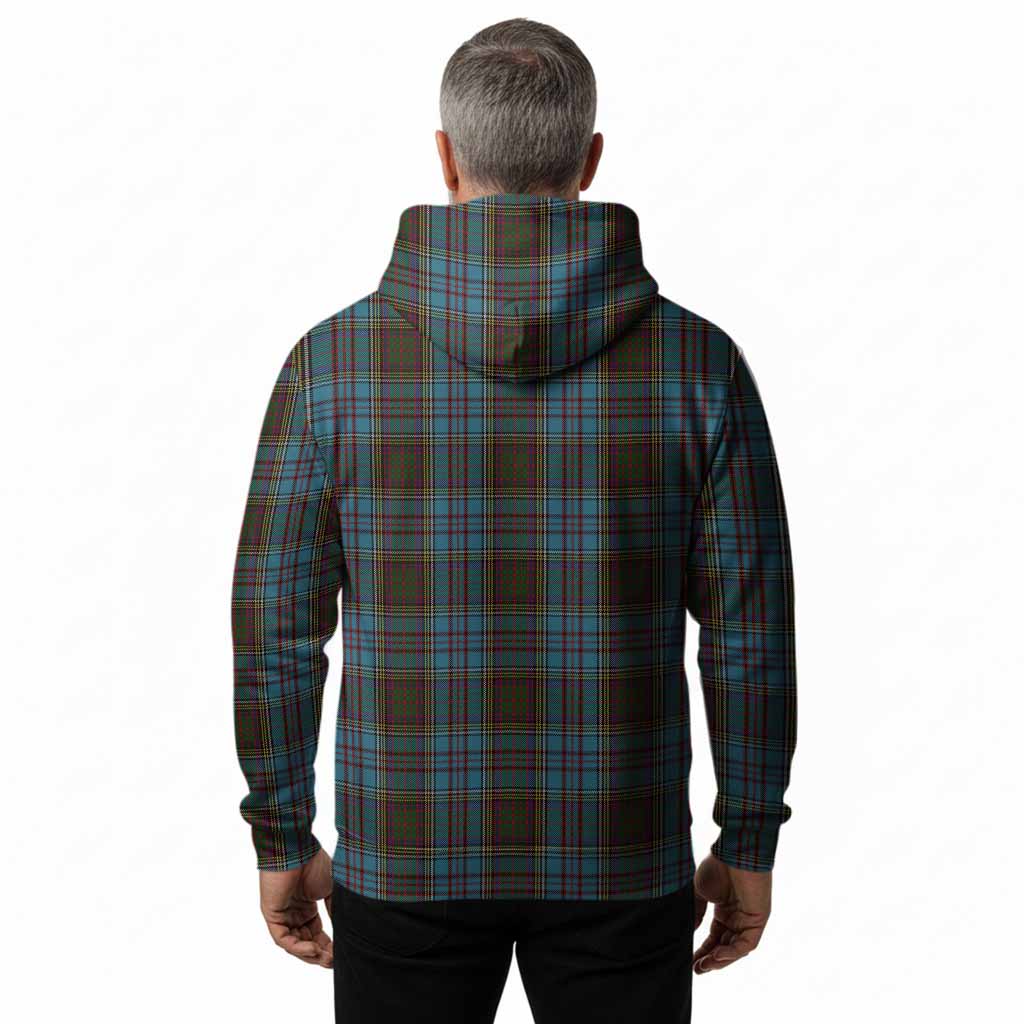 Anderson Tartan Crest Hoodie Ferocious Lion Style