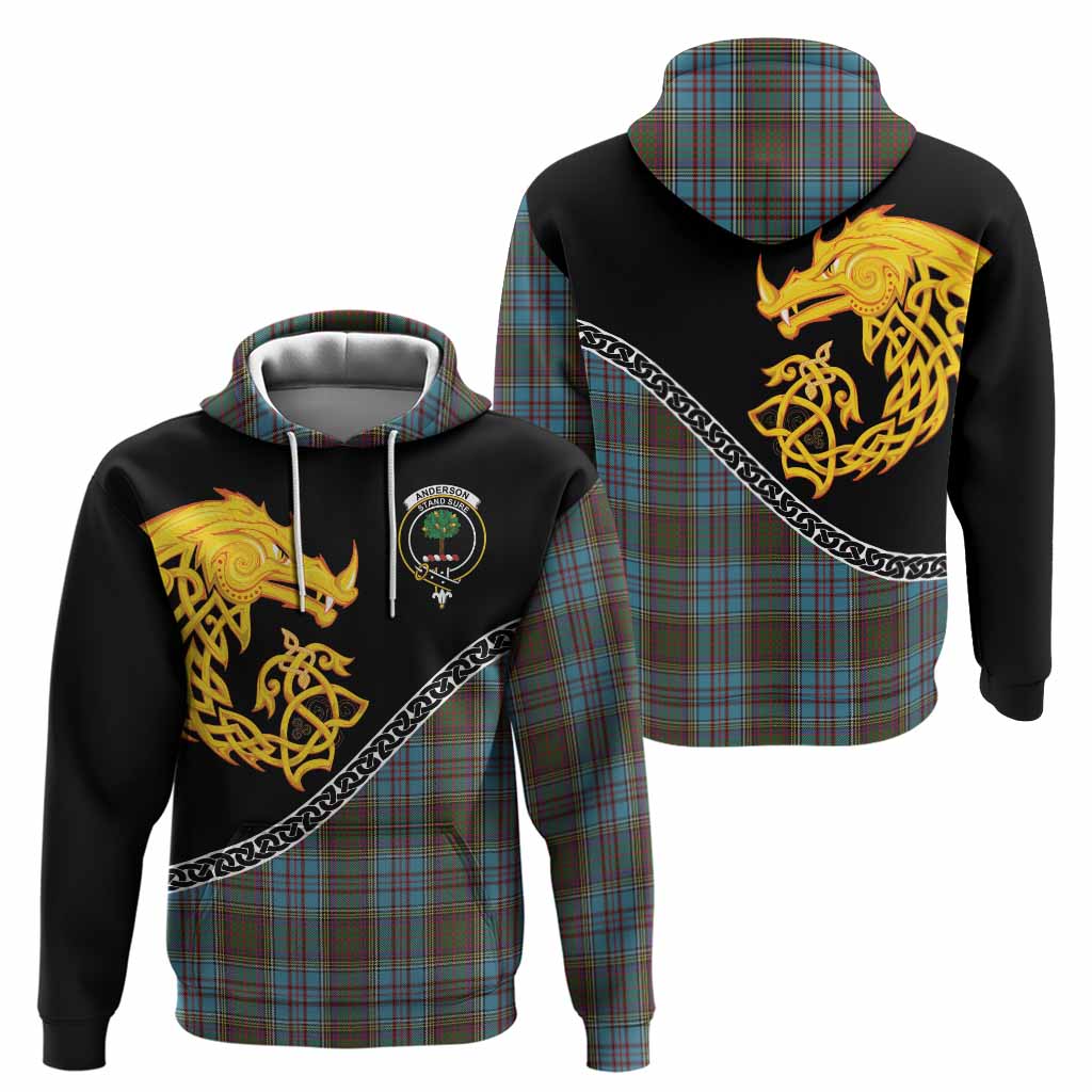 Anderson Tartan Crest Hoodie Legendary Dragon Knot Half Style