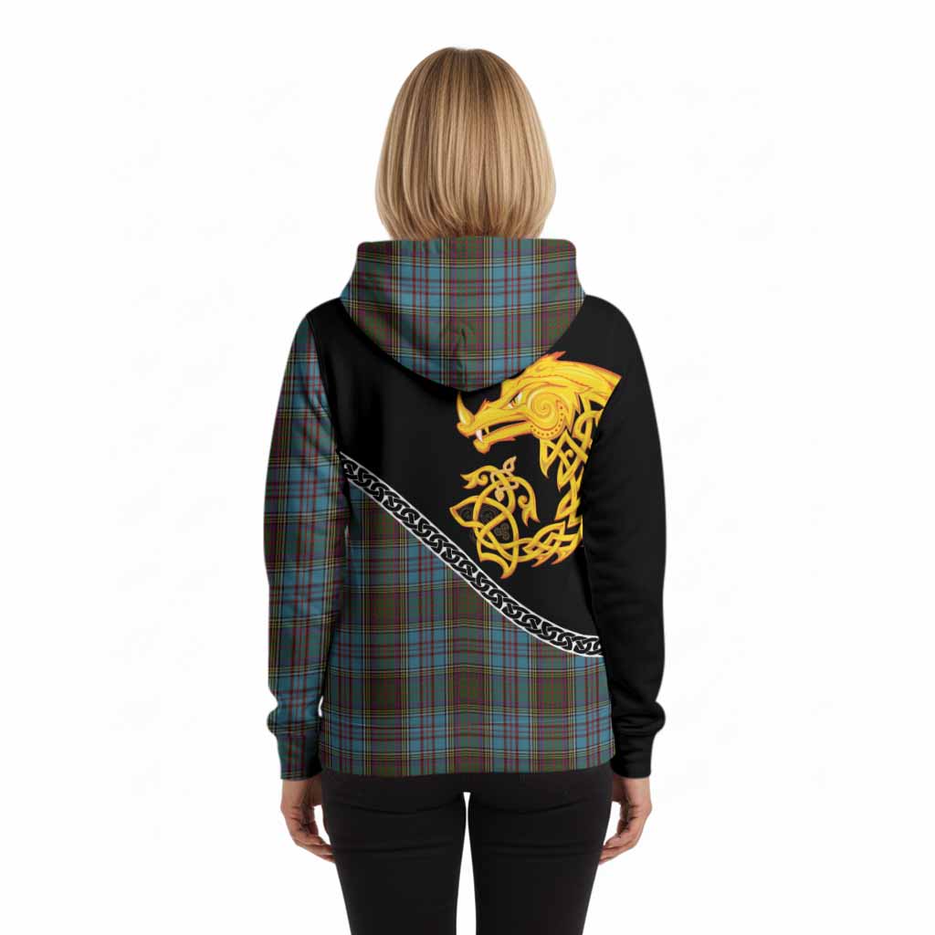 Anderson Tartan Crest Hoodie Legendary Dragon Knot Half Style