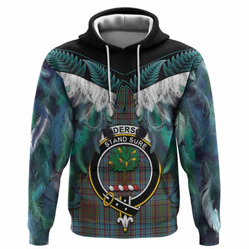 Anderson Tartan Crest Hoodie New Zealand Maori Korowai Cloak