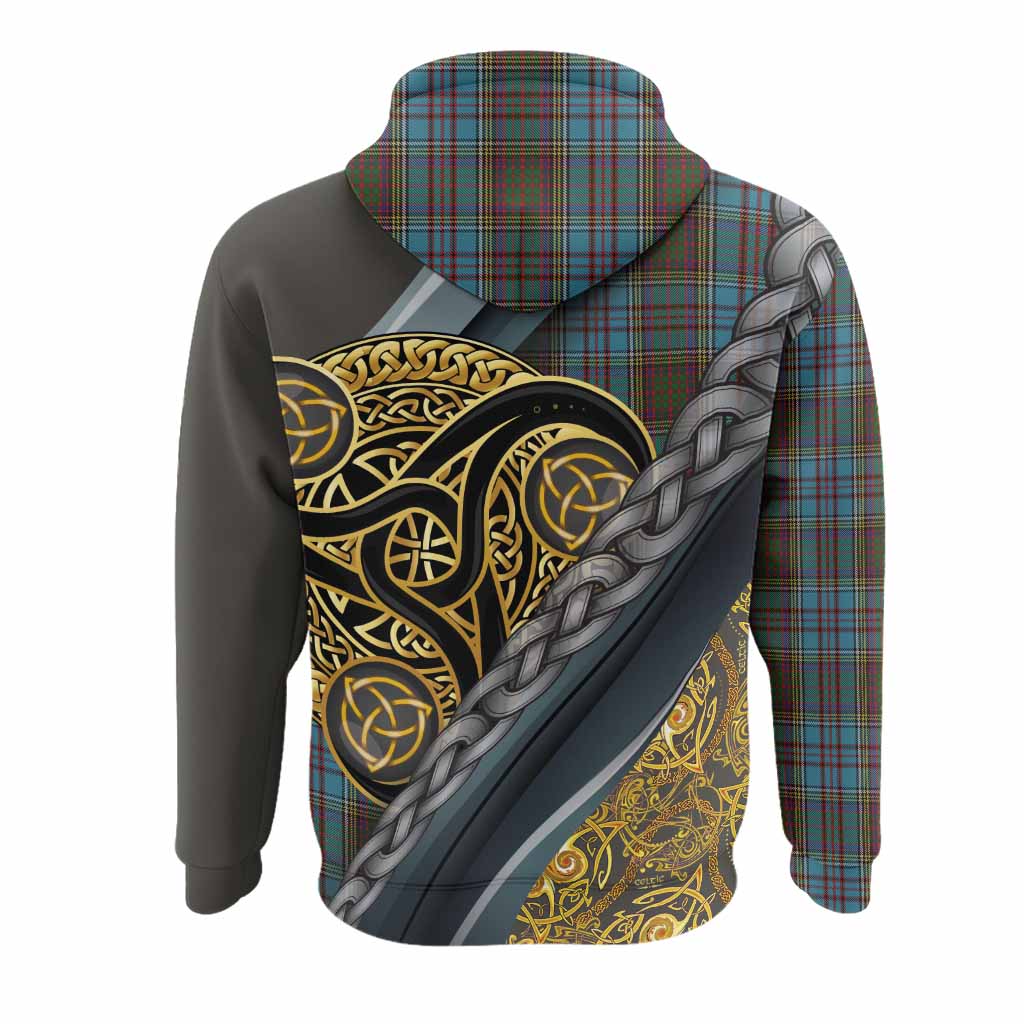 Anderson Tartan Crest Hoodie Scottish Triskele Celtic