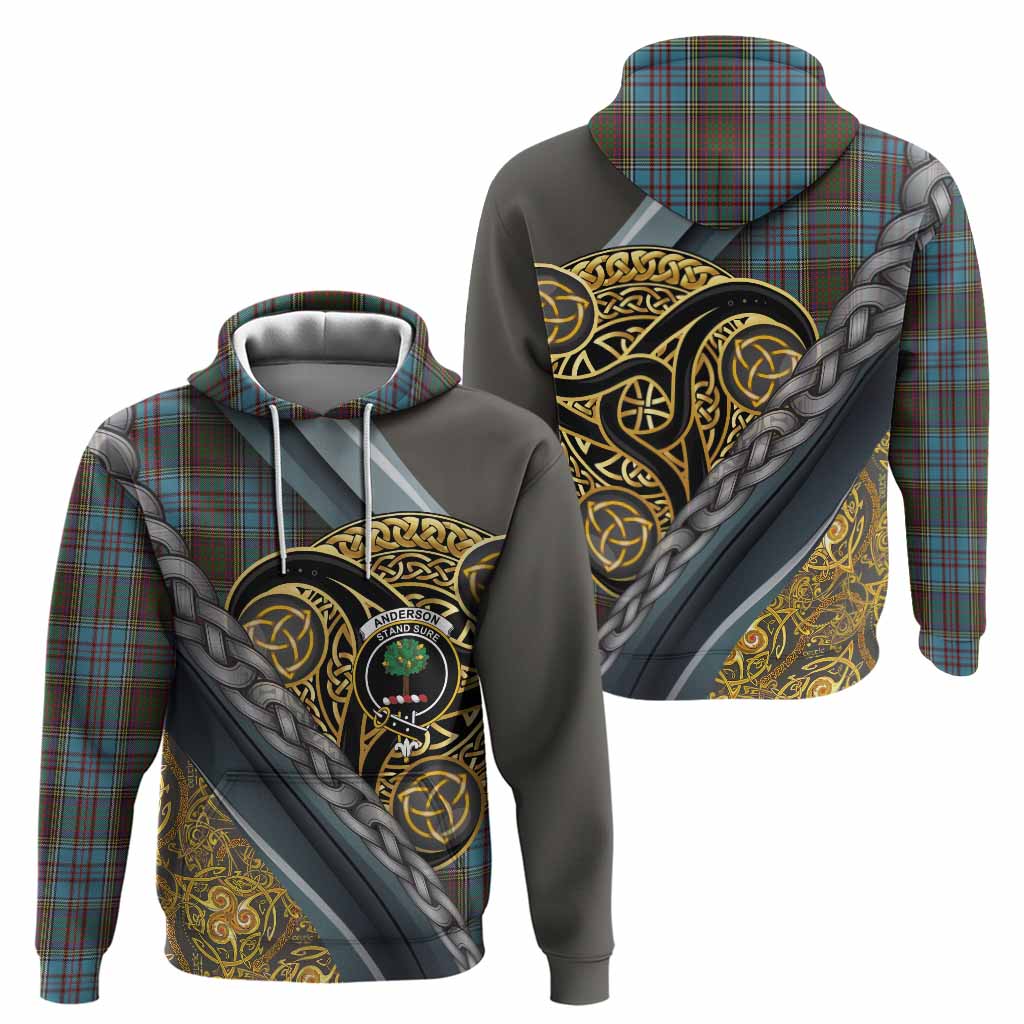 Anderson Tartan Crest Hoodie Scottish Triskele Celtic