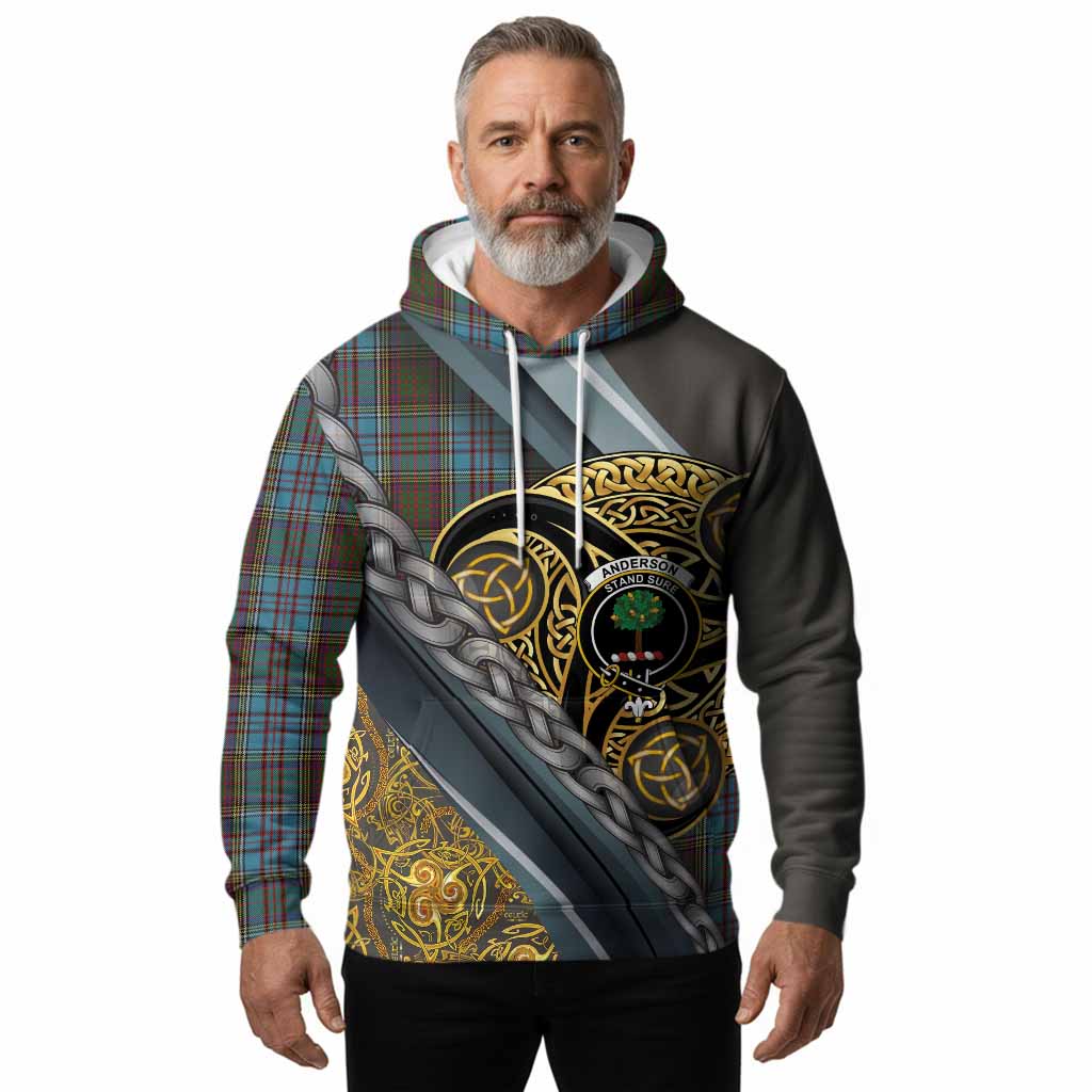 Anderson Tartan Crest Hoodie Scottish Triskele Celtic
