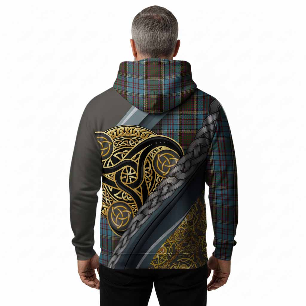 Anderson Tartan Crest Hoodie Scottish Triskele Celtic