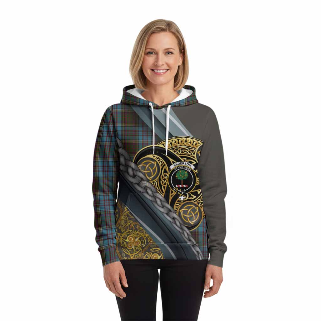 Anderson Tartan Crest Hoodie Scottish Triskele Celtic