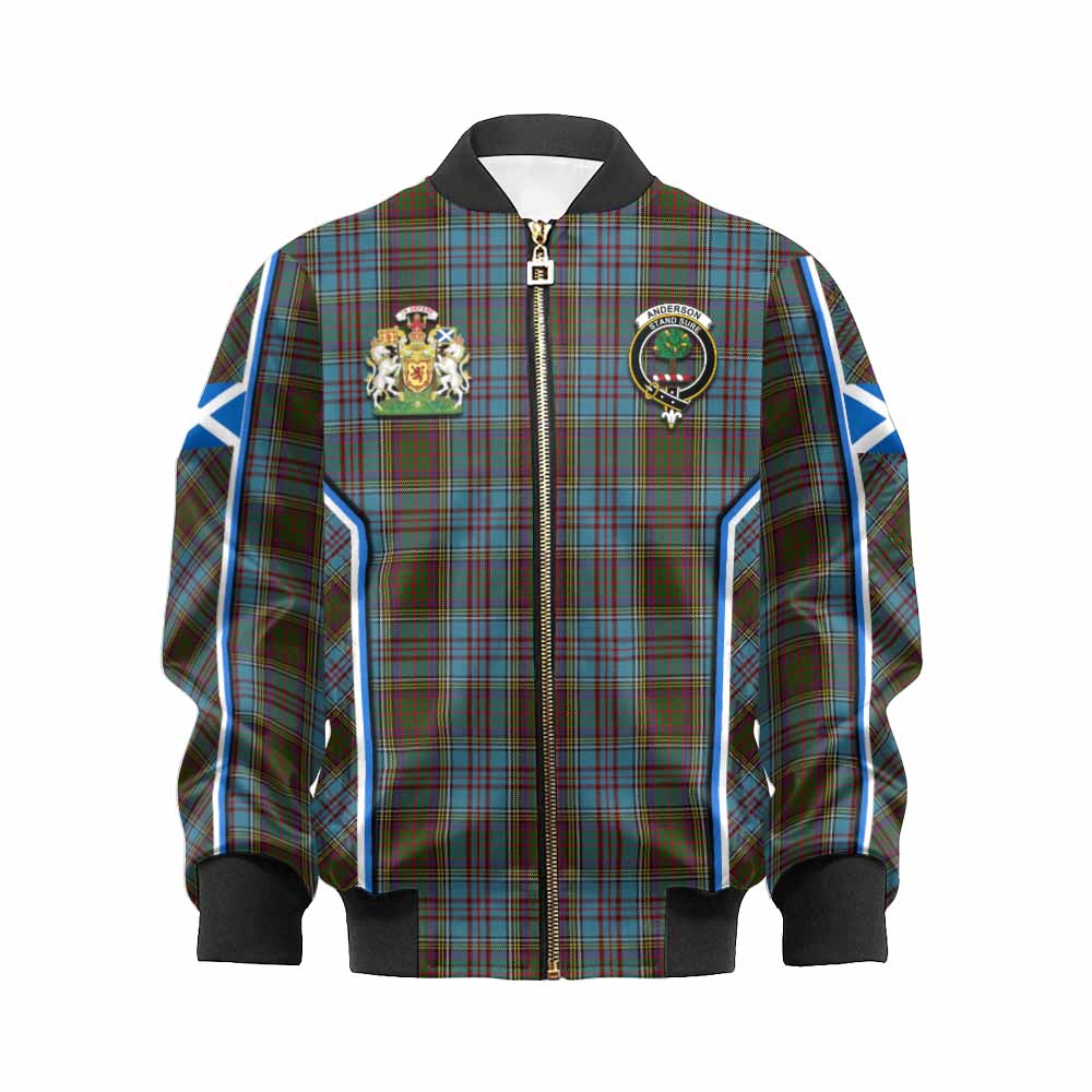 Anderson Tartan Crest Kid Bomber Jacket Scotland Coat of Arm Flag Style - Tartan Vibes Clothing