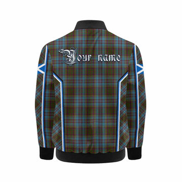 Anderson Tartan Crest Kid Bomber Jacket Scotland Coat of Arm Flag Style