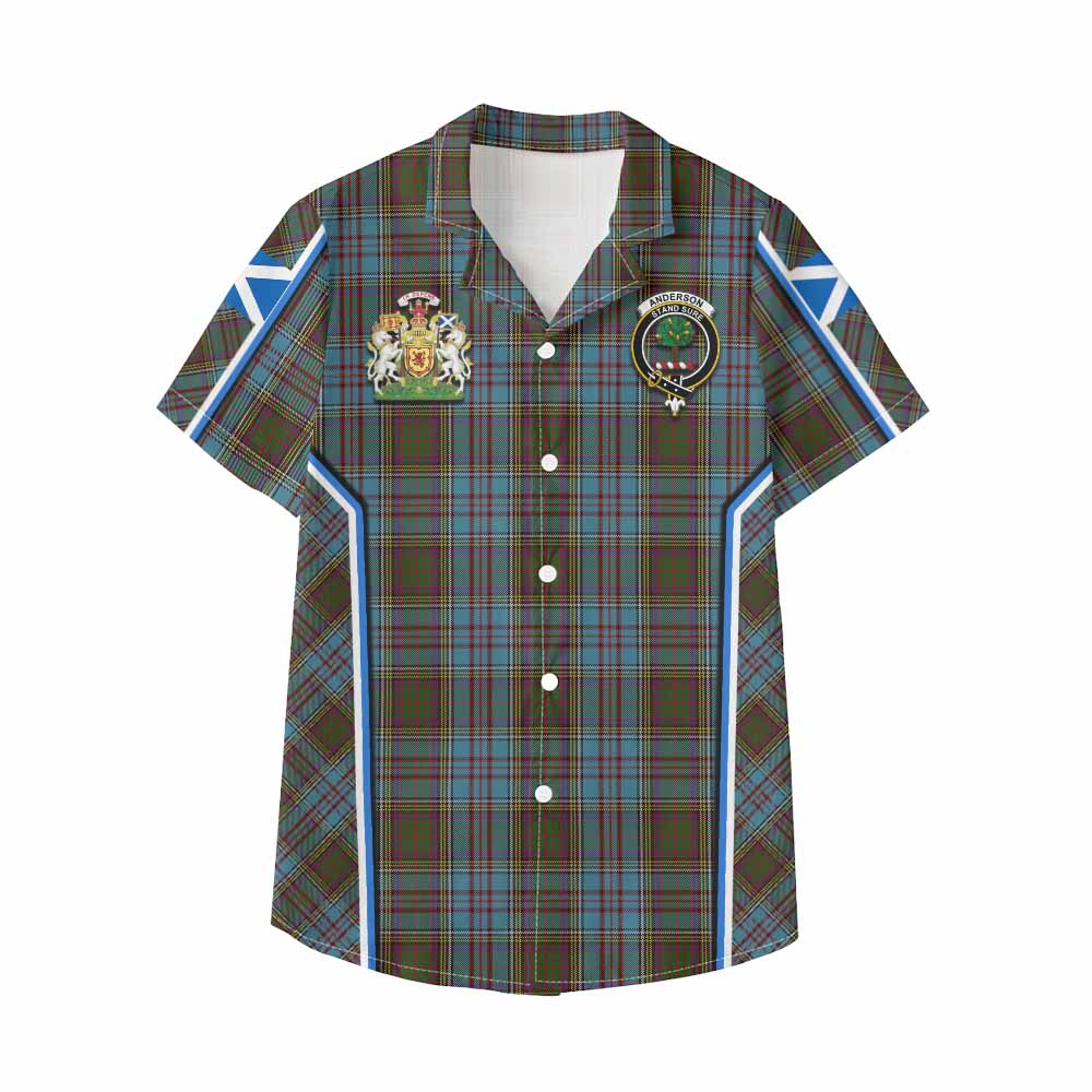 Anderson Tartan Crest Kid Hawaiian Shirt Scotland Coat of Arm Flag Style - Tartan Vibes Clothing