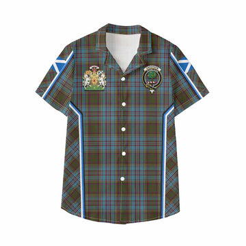 Anderson Tartan Crest Kid Hawaiian Shirt Scotland Coat of Arm Flag Style - Tartan Vibes Clothing