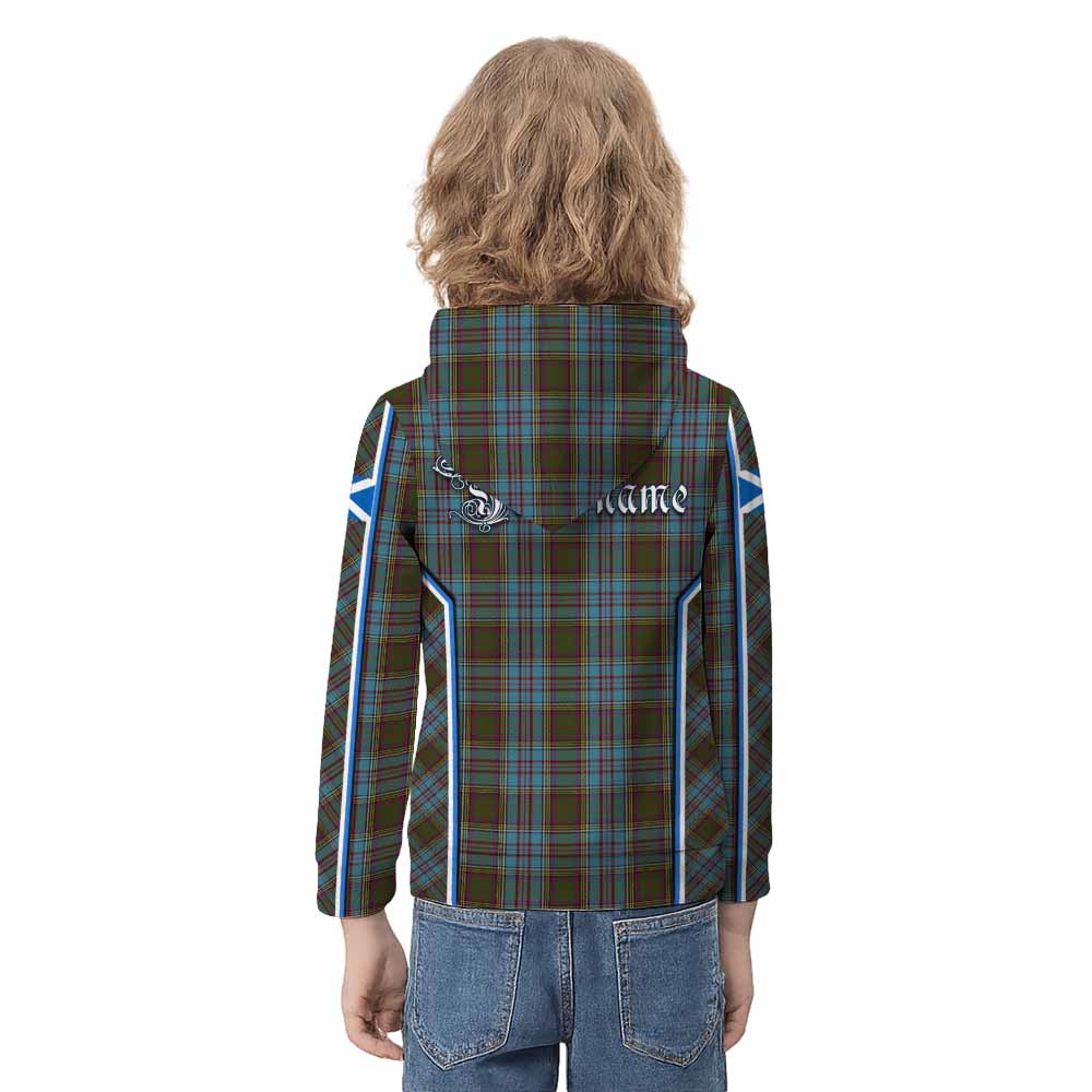 Anderson Tartan Crest Kid Hoodie Scotland Coat of Arm Flag Style - Tartan Vibes Clothing