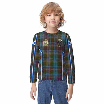 Anderson Tartan Crest Kid Knitted Sweatshirt Scotland Coat of Arm Flag Style