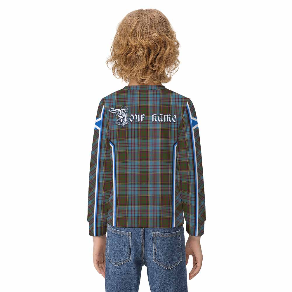 Anderson Tartan Crest Kid Knitted Sweatshirt Scotland Coat of Arm Flag Style - Tartan Vibes Clothing