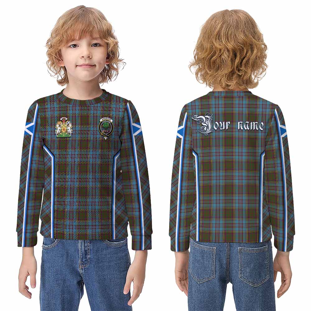 Anderson Tartan Crest Kid Knitted Sweatshirt Scotland Coat of Arm Flag Style - Tartan Vibes Clothing