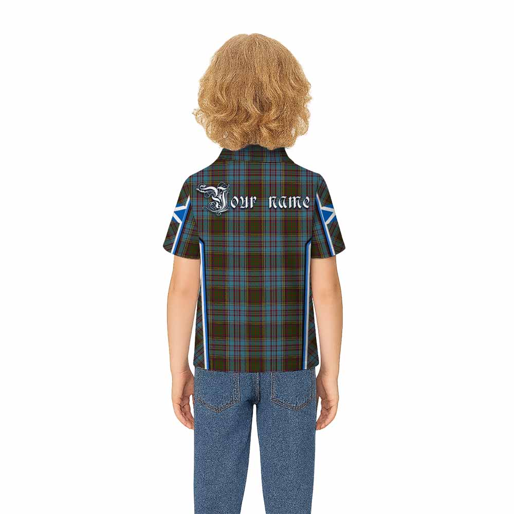 Anderson Tartan Crest Kid Polo Shirt Scotland Coat of Arm Flag Style - Tartan Vibes Clothing