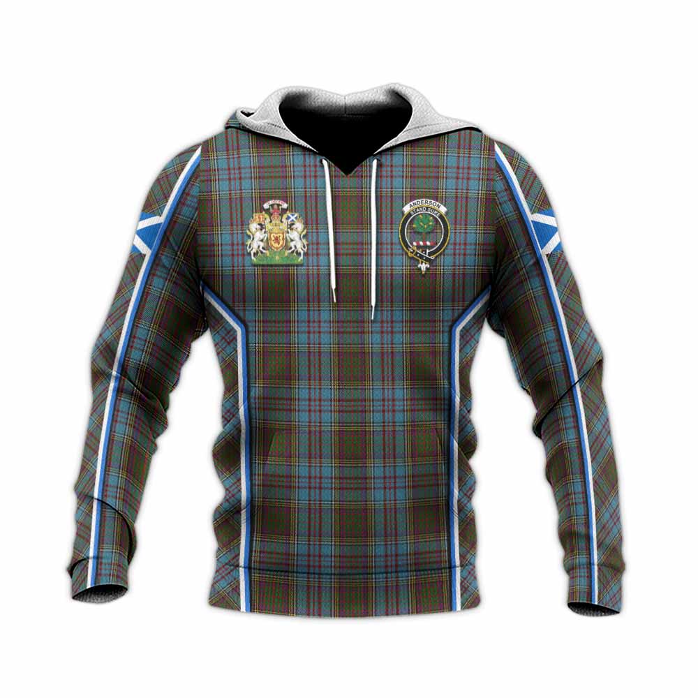 Anderson Tartan Crest Knitted Hoodie Scotland Coat of Arm Flag Style - Tartan Vibes Clothing