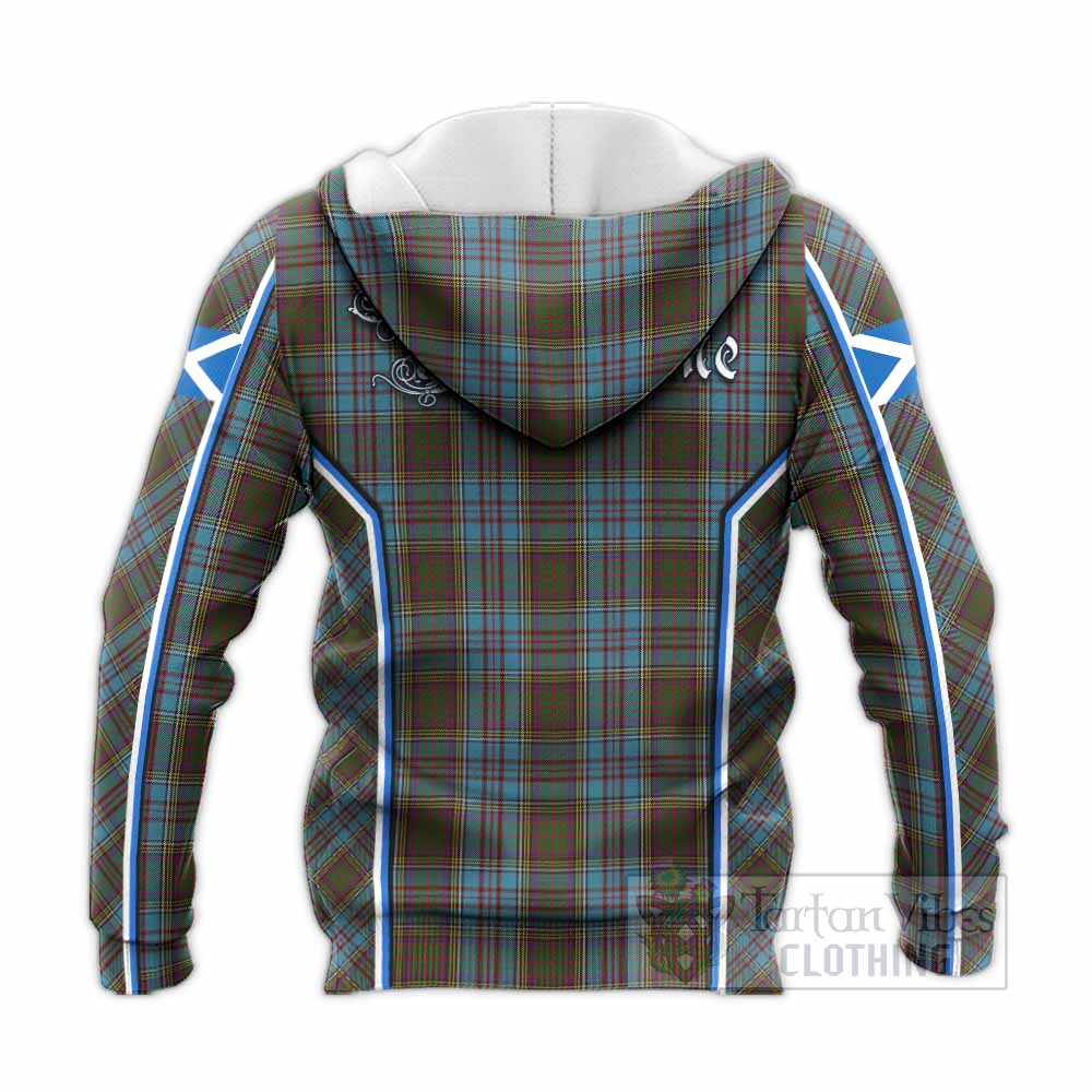 Anderson Tartan Crest Knitted Hoodie Scotland Coat of Arm Flag Style - Tartan Vibes Clothing