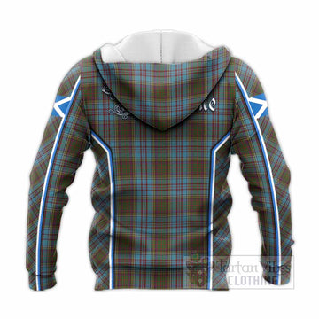 Anderson Tartan Crest Knitted Hoodie Scotland Coat of Arm Flag Style