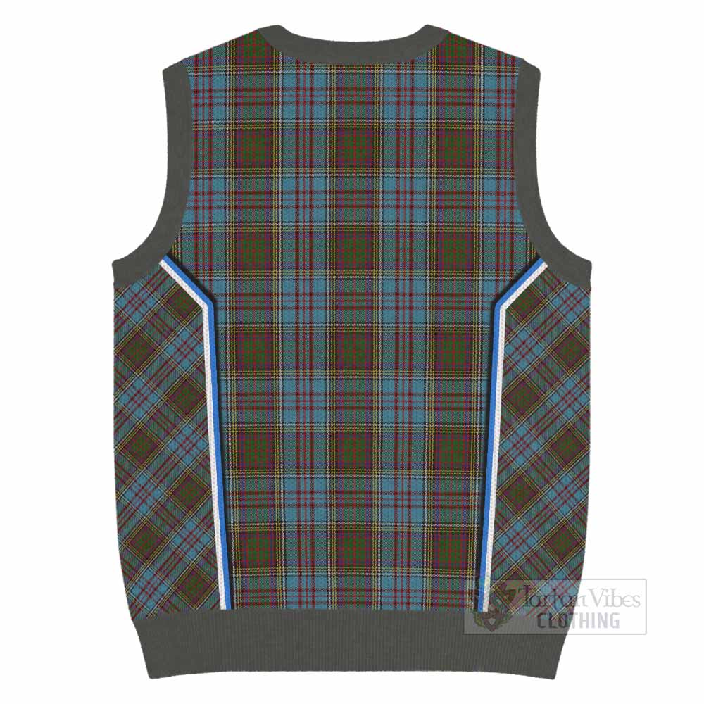 Anderson Tartan Crest Knitted V-Neck Vest Scotland Coat of Arm Flag Style - Tartan Vibes Clothing