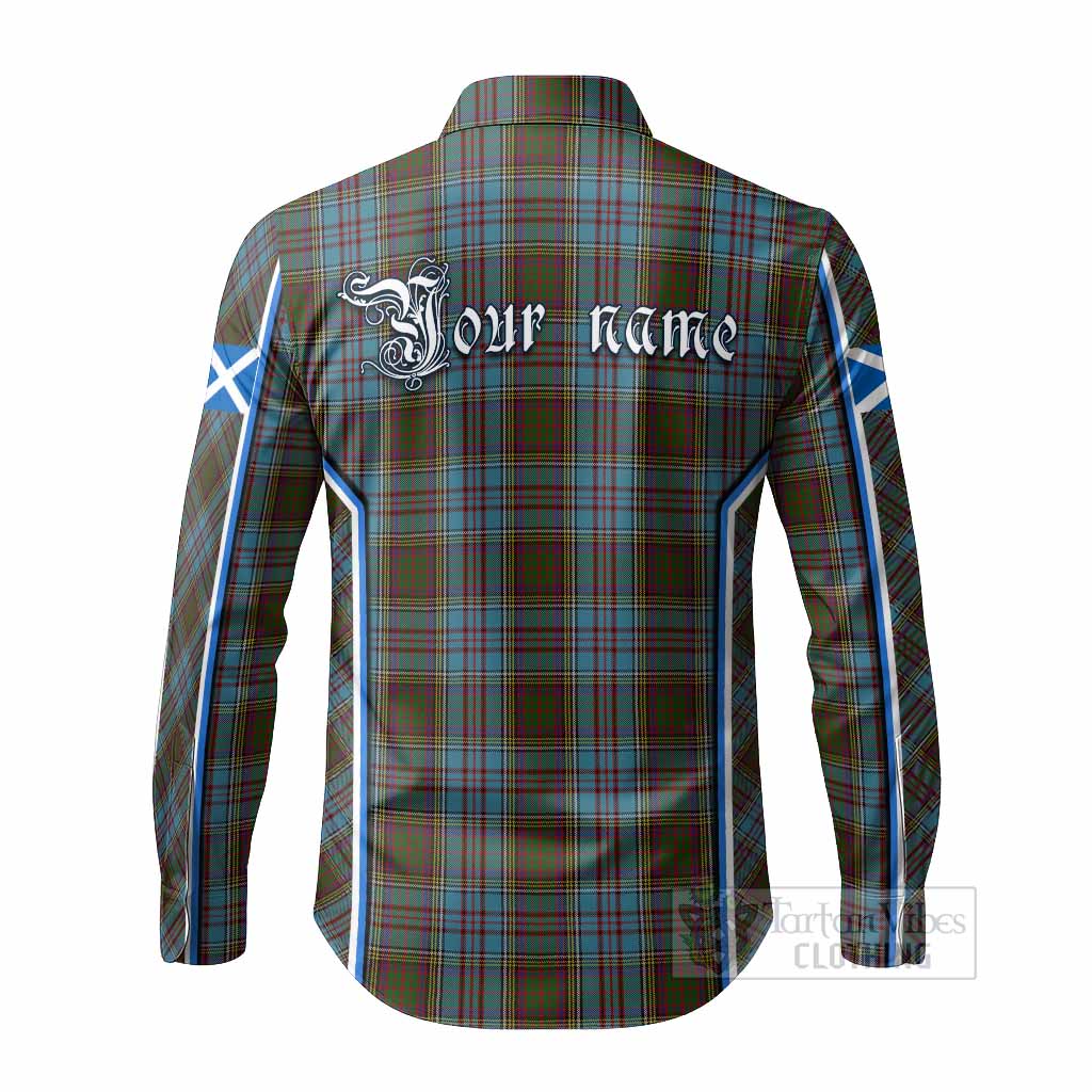 Anderson Tartan Crest Long Sleeve Button Shirts Scotland Coat of Arm Flag Style - Tartan Vibes Clothing