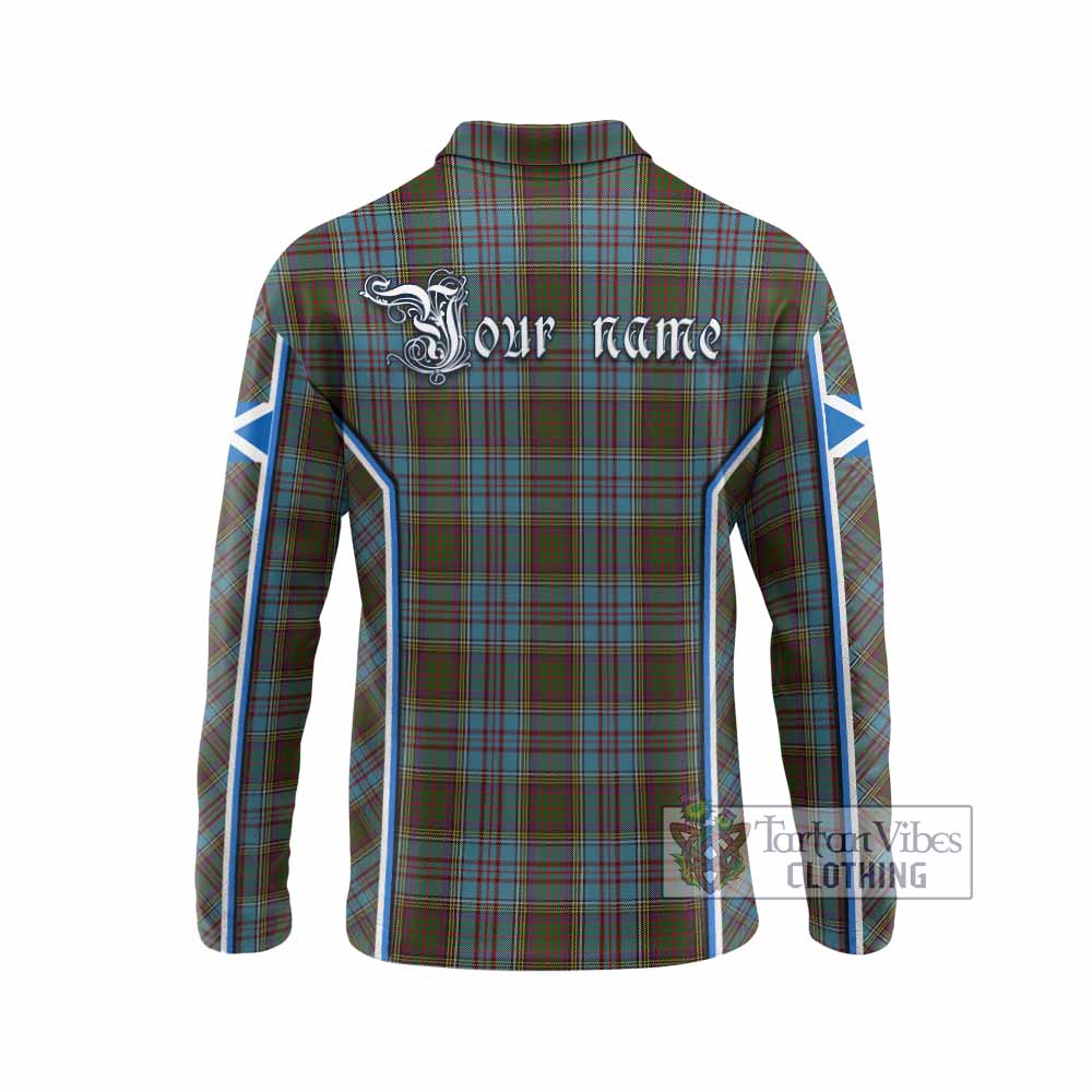 Anderson Tartan Crest Long Sleeve Polo Shirt Scotland Coat of Arm Flag Style - Tartan Vibes Clothing