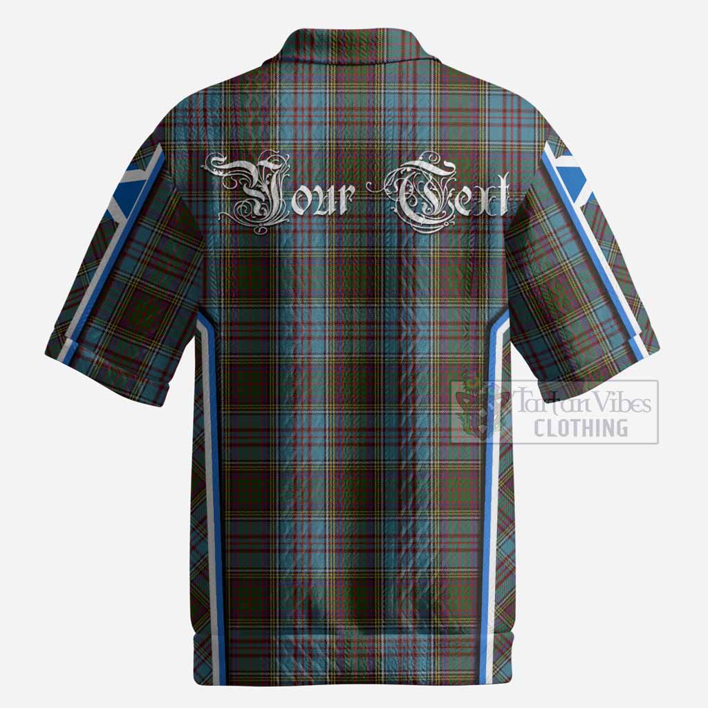 Anderson Tartan Crest Men’s Polo Sweater Top Scotland Coat of Arm Flag Style