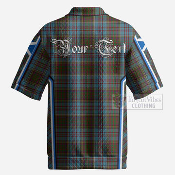 Anderson Tartan Crest Men’s Polo Sweater Top Scotland Coat of Arm Flag Style
