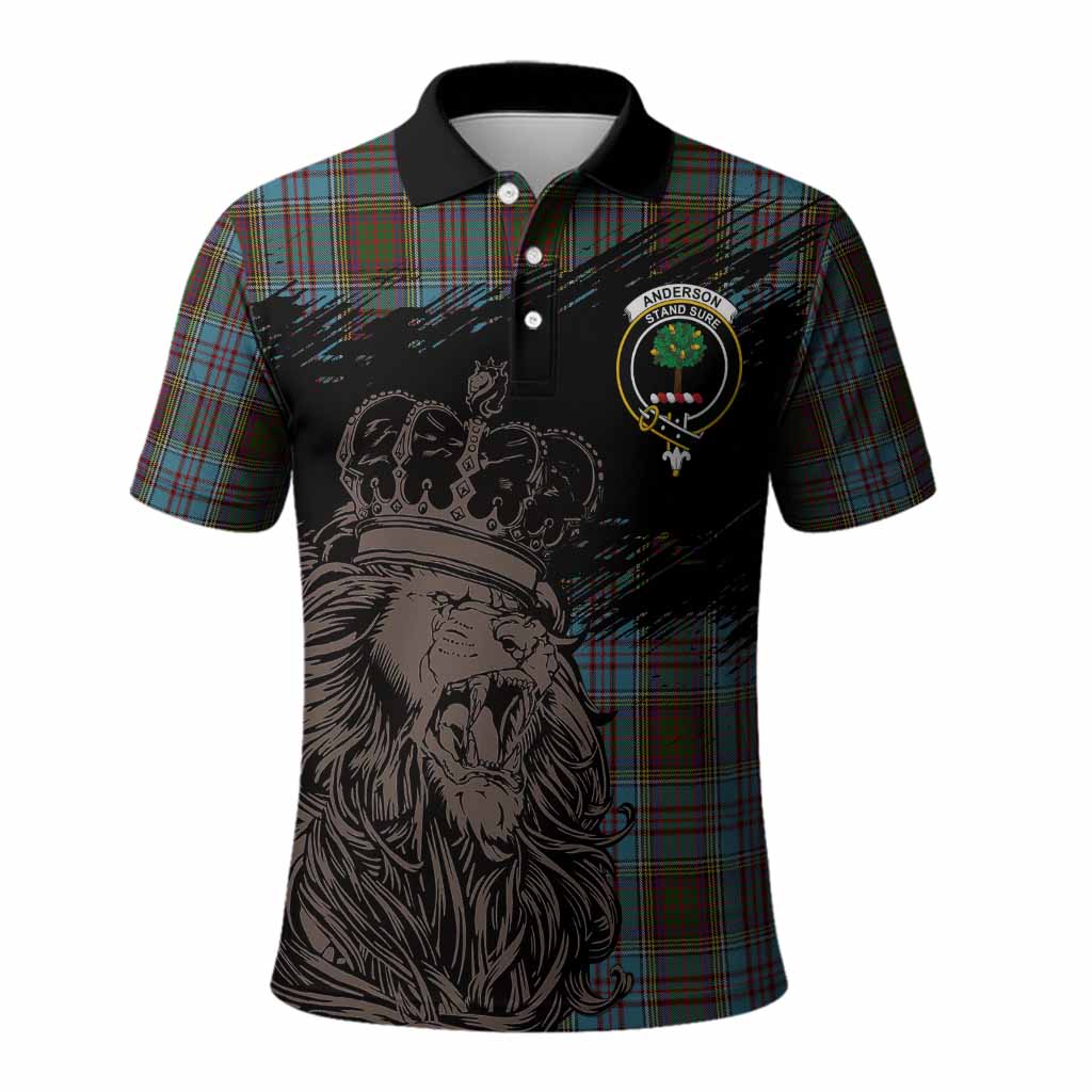 Anderson Tartan Crest Polo Shirt Crowned Lion Heritage Style