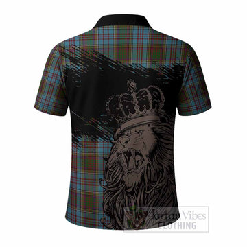 Anderson Tartan Crest Polo Shirt Crowned Lion Heritage Style
