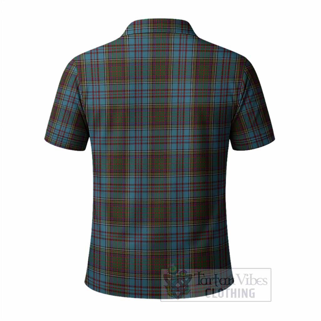 Anderson Tartan Crest Polo Shirt Ferocious Lion Style
