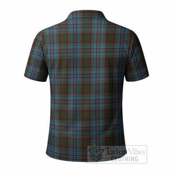Anderson Tartan Crest Polo Shirt Ferocious Lion Style