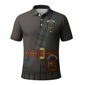 Anderson Tartan Crest Polo Shirt Kilt Costume Style