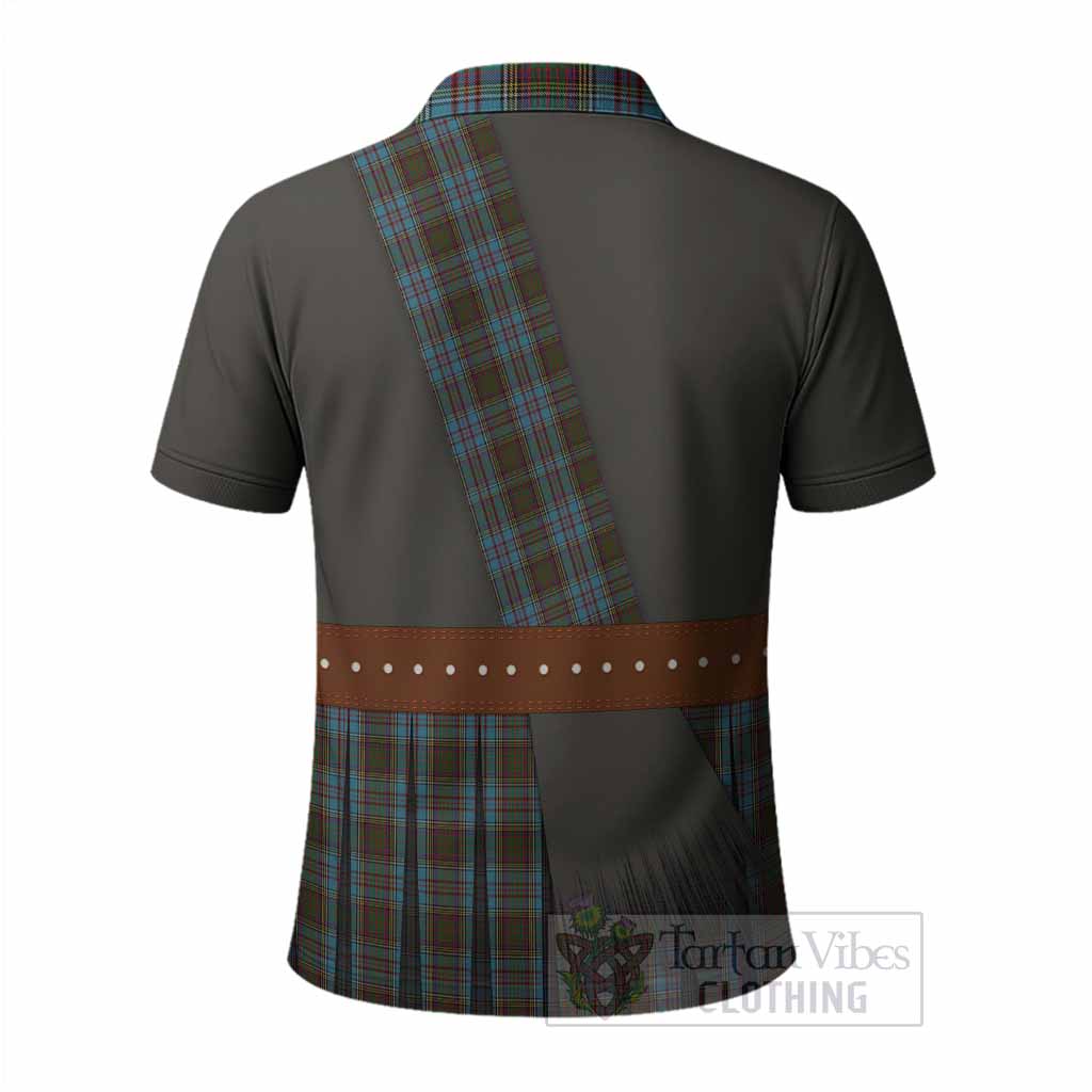 Anderson Tartan Crest Polo Shirt Kilt Costume Style