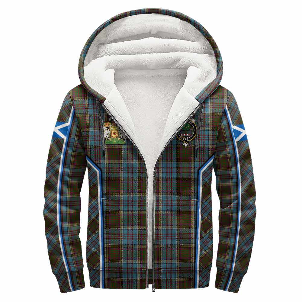 Anderson Tartan Crest Sherpa Hoodie Scotland Coat of Arm Flag Style - Tartan Vibes Clothing