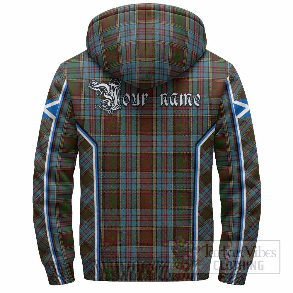Anderson Tartan Crest Sherpa Hoodie Scotland Coat of Arm Flag Style - Tartan Vibes Clothing