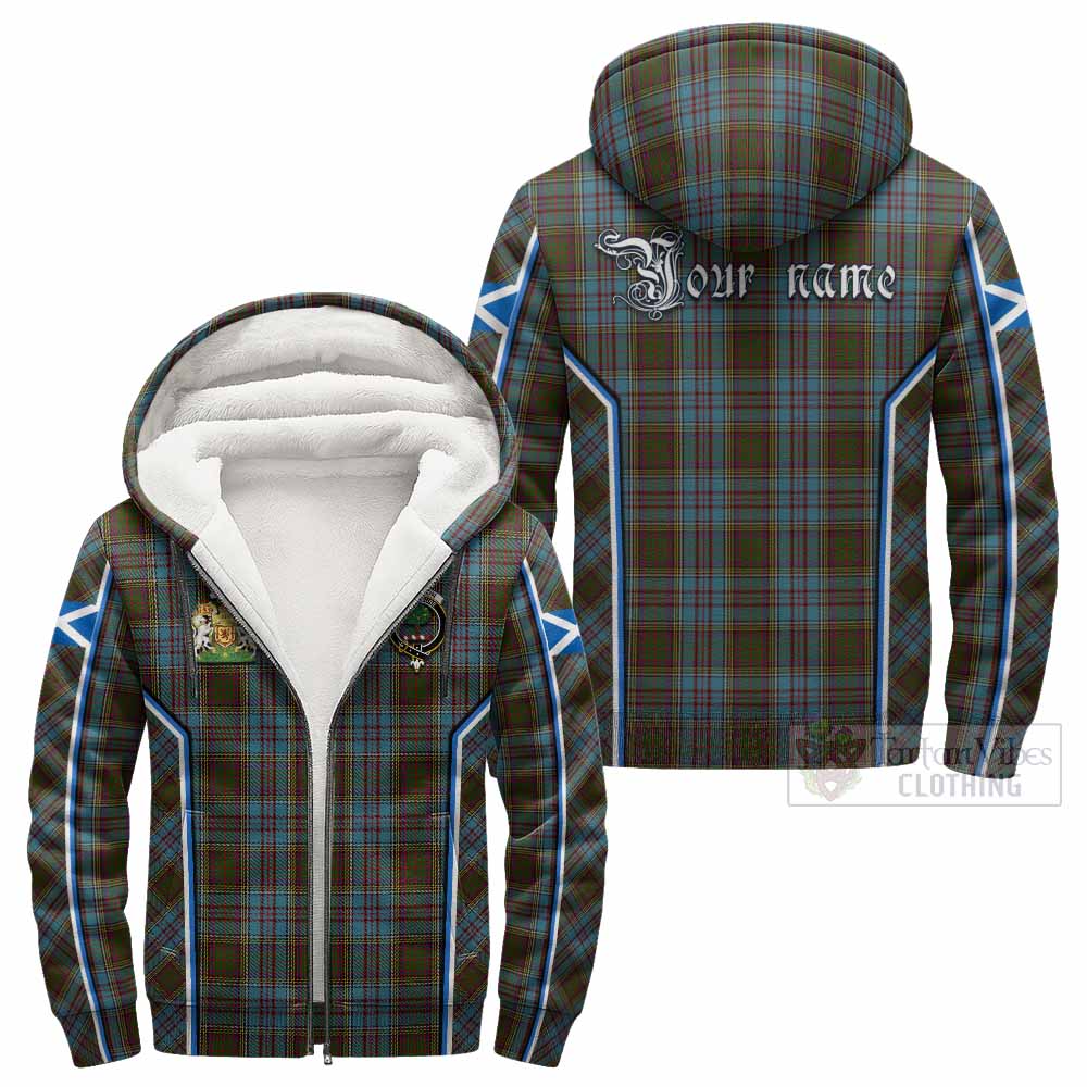 Anderson Tartan Crest Sherpa Hoodie Scotland Coat of Arm Flag Style - Tartan Vibes Clothing